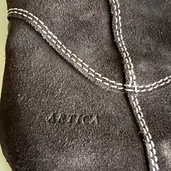 Artica Brown Suede Wedge Heel Boots Size 37 - Picture 5 of 8